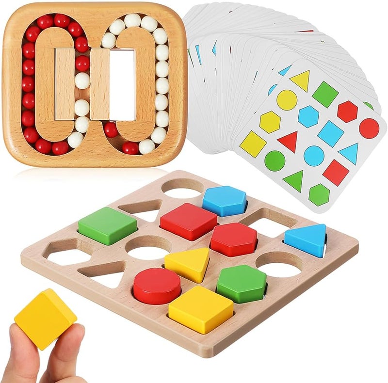 مكعب اللغز الخشبي لعبة تحدي الدماغ للكبار والأطفال وكبار السن لتخفيف التوتر والتدريب المعرفي - Image 1